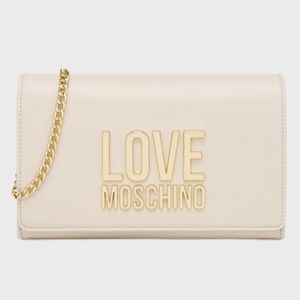 Love Moschino Crossbody Bag in Cream and Gold